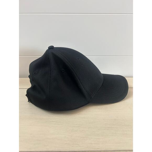 All Black Referee Baseball Cap Snapback Hat REFEREE Stretch Mesh Adjustable Back - Picture 3 of 7